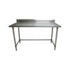 Bk Resources Stainless Steel Work Table With Open Base, 5" Rear Riser 60"Wx24"D VTTR5OB-6024